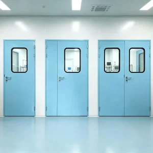 Waterproof Dustproof Antibacterial Metal Single Doors Swing Hospital Medical Steel Cleanroom Door for Custom