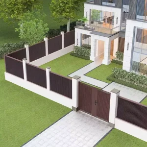 Weather-Resistant Heat-Treated Powder-Coated Aluminum Privacy Slat Fence Panels Outdoor