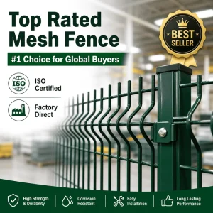 Weatherproof Anti-Climb Heavy-Duty Garden PVC-Coated Double-Layer Corrugated Metal Fence