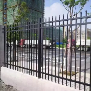 Welded 6-Foot Wrought Iron Rail Fence with Zinc Steel Metal Pickets for Farms and Safety Fencing