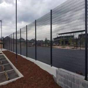 Welded Outdoor Classic Iron Galvanized Style Perimeter Fence Black Color High Security 358 Anti Climb Fence Top Spikes Nature
