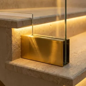 Welding-Free 40mm Stainless Steel U Channel Anti-Fingerprint Frameless Glass Balcony Railing