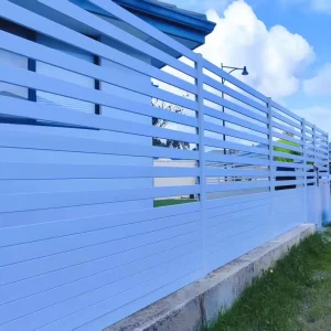 White Aluminum Fence Panels, Decorative Modern Outdoor Garden Fencing