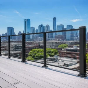 White Cable Railing 2×2 Cable Rail Post With Top Handrail Aluminium Cable Deck Railing System
