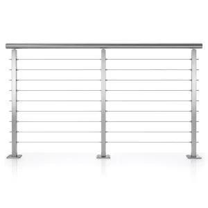 Wire Rope Stainless Railing Outdoor Porch Fencing 42″ Flat Top Cable Railing Deck Posts