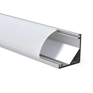 With Pc Cover Channel 90 Degrees Angle Silver Black White Aluminum Strip Extruded Corner LED Profile