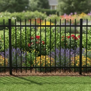 Wrought Coated Metal Picket Fence Panels