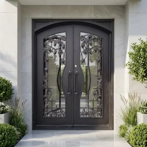 Wrought Iron Double Door Steel Entry Door Metal Front Security Door