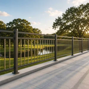Wrought Iron Fence Aluminum Metal Design Black Outdoor Security Boundary Wall Modern Picket