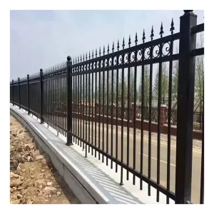 Wrought Iron Fence Panel and Gate Garden Outdoor Decorative Black PVC Fencing Panels and Post