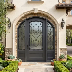 Wrought Iron Indoor Security Double Steel Door