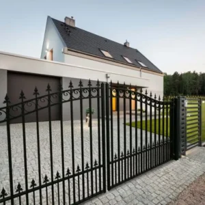 Wrought Iron Modern Sliding Swing Automatic Entry Forged Steel Iron Gate Corrosion-resistant Waterproof