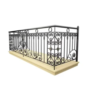 Wrought Iron Stair Railing Design Metal Balcony Railing OEM China Factory
