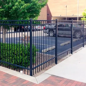 Wrought Iron Steel Security Pool Fence, Powder Coated, 3D Modeled