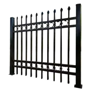 Wrought Iron and Steel Picket Ornamental Fence Panels for Outdoor Garden and Home