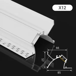 X12 Drywall Plaster in LED Aluminum Alloy Profile Ra90 45 Wall Washer Extrusion Housing Diffuser Home Commercial Linear