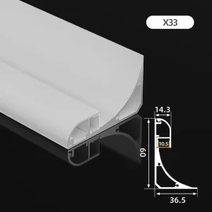 X33 Recessed Wall Washer LED Aluminum Profile Ceiling Extrusion Channel Diffuser Modern Home Commercial Lighting