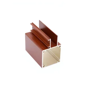 XSF Customized Shape Aluminum Extrusion Profiles Wood Grain Anodizing Powder Coating Wood Pattern Aluminium Profile