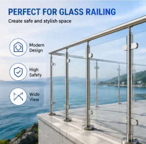 XYF Modern 304 Stainless Steel Tempered Glass Railing System for Indoor Outdoor Balcony and Staircase