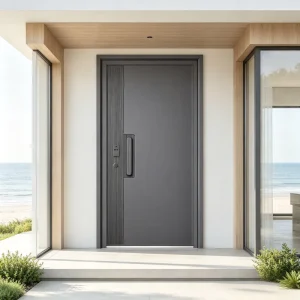 Xindi Insulated Cast Aluminum Steel Anti Theft Sliding Postmodern Commercial Exterior Front Entry Door for Apartment Mall Hall