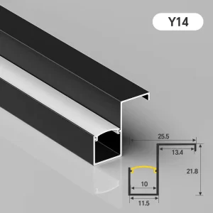Y14 Recessed LED Aluminum Profile Housing Flush Mount Extrusion Channel with Diffuser for Modern Home Commercial Lighting