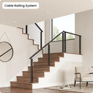 YL METAL Premium Easy Install Cable Railing Stainless Aluminum 42″ Won’t Rust Balustrade Handrail Balcony Outdoor Deck Railing