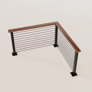 YL METAL Premium Easy Install Cable Railing Stainless Aluminum 42″ Won’t Rust Balustrade Handrail Balcony Outdoor Deck Railing