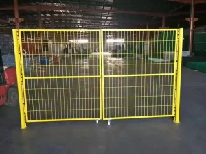 Yellow Metal Security 3D V-Bend Fence with Trellis Panels for Outdoor Yard Perimeter Protection