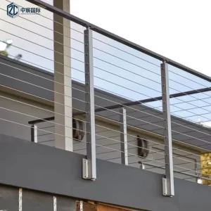 Zhongchen Stainless Steel Cable Railing System Modern Deck & Porch Handrail Kit Metal Top Rail & Protective Guardrail