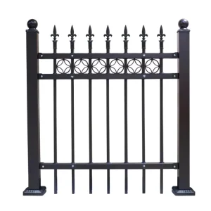 Zinc Steel Fence Safety Fence for Schools/parks with Decorative Grid Top Tubular Steel Fence Panel