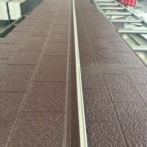 External Steel Embossed Panel Wall Cladding, Decorative Wood-Grain Finish, Fire-Resistant and Waterproof Modern Design