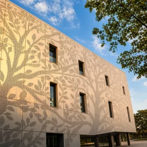 Perforated Aluminum Wall Panels with Image Laser Cutting for Stadium Exterior Walls, Architectural Decoration, and Ceilings