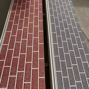 Industrial Lightweight Modular Exterior Decorative Brick Metal Wall Panels with Polyurethane Insulation for Warehouse Use
