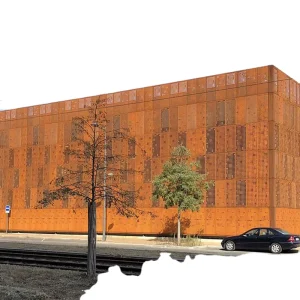 Rust-Colored Architectural Metal Cladding Aluminum Perforated Panel for Decorative Facades