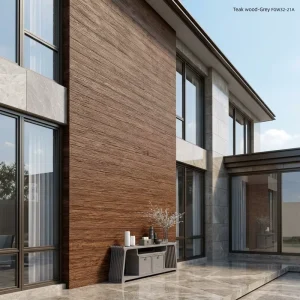 Luxury Metal Wood-Grain Exterior Wall Panels, Waterproof, Fire-Resistant, Eco-Friendly, Large-Format Wall Panels