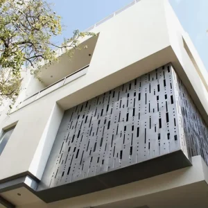 Modern Aluminum Alloy Perforated Metal Panel Custom Decorative Facade Panels for Villa and Hotel Exterior Walls, Corrosion-Resistant