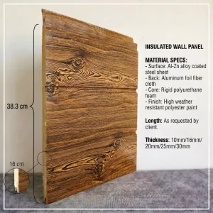 Metal Polyurethane Sandwich Panel for Exterior Insulation of Warehouses and Roofs, Rigid Brick Decorative Exterior Wall Panel