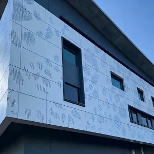 Ventilated and breathable perforated aluminum alloy exterior panel with a modern appearance, durable corrosion resistance, eco-friendly and fire-resistant, suitable for hospitals