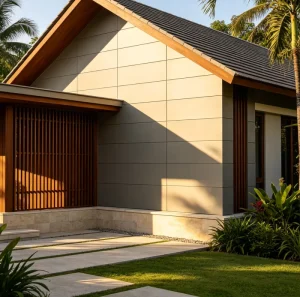 Singapore Green Building Metal-Look Exterior Wall Panel Calcium Silicate Board