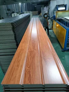 High-Quality Wood-Grain Waterproof Thermal-Insulating Metal Wall Panel Exterior Wall Decoration Polyurethane Sandwich Panel