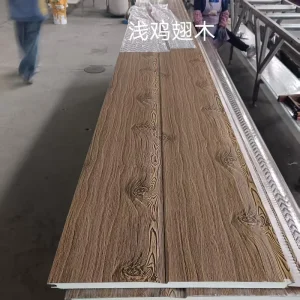 Modern Exterior Wall Renovation Decorative Wood-Grain Thermal-Insulated Metal Wall Panel Weatherproof Exterior Wall System Sandwich Panel