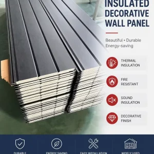 Waterproof Polyurethane Metal Sandwich Panel for Exterior Wall Renovation and Decoration, Thermal-Insulation Building Material