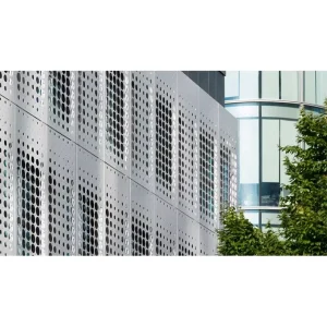 Perforated Aluminum Laser-Cut Screens for Commercial Building Metal Exteriors, Industrial-Style Roofing and Decorative Materials