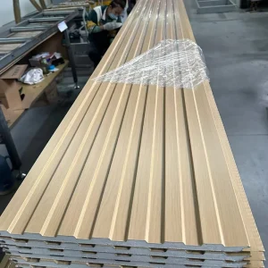 Aluzinc Polyurethane Foam Metal Sandwich Panel, Traditional Design, Insulated Eco-Friendly Exterior Wall Panel